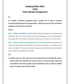 NIOS 350 (Employability Skills) Solved Assignment 2023-24 Enlish Medium