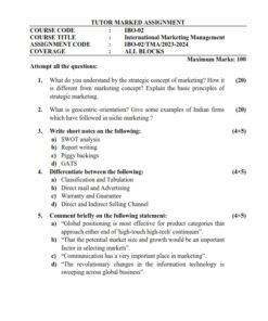 IGNOU IBO-2 Solved Assignment 2023-24 English Medium (OLD)