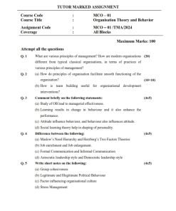 IGNOU MCO-1 Solved Assignment 2024 English Medium (New)