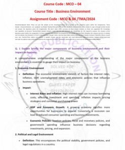 IGNOU MCO-4 Solved Assignment 2024 English Medium