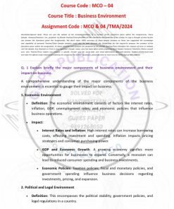 IGNOU MCO-4 Solved Assignment 2024 English Medium (New)