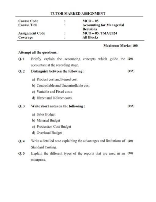 IGNOU MCO-5 Solved Assignment 2024 English Medium