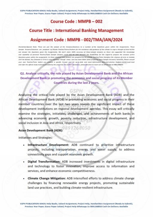 IGNOU MMPB-002 Solved Assignment 2024 English Medium