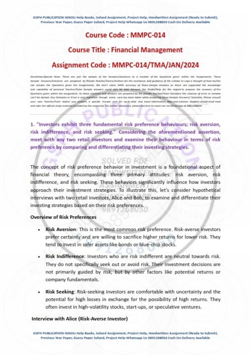 IGNOU MMPC-14 Solved Assignment 2024 English Medium