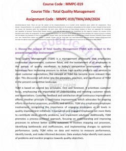 IGNOU MMPC-19 Solved Assignment 2024 English Medium