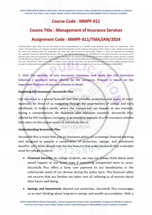 IGNOU MMPF-011 Solved Assignment 2024 English Medium