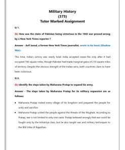 NIOS 375 (Military History) Solved Assignment 2023-24 Enlish Medium