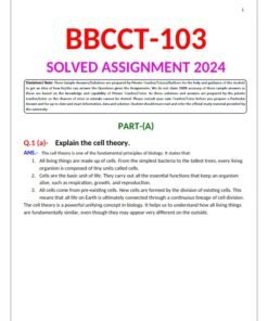 IGNOU BBCCT-103 Solved Assignment 2024 English Medium