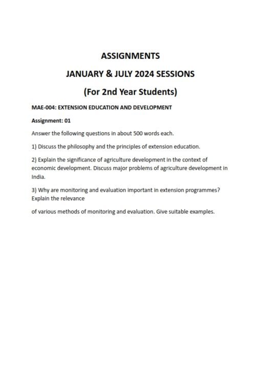 IGNOU MAE-04 Solved Assignment 2024 English Medium