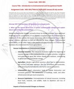 IGNOU MEVE-001 Solved Assignment 2024-25 English Medium