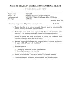 IGNOU MEVE-005 Solved Assignment 2024-25 English Medium