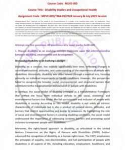 IGNOU MEVE-005 Solved Assignment 2024-25 English Medium