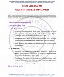 IGNOU BAQ-002 Solved Assignment 2023 English Medium