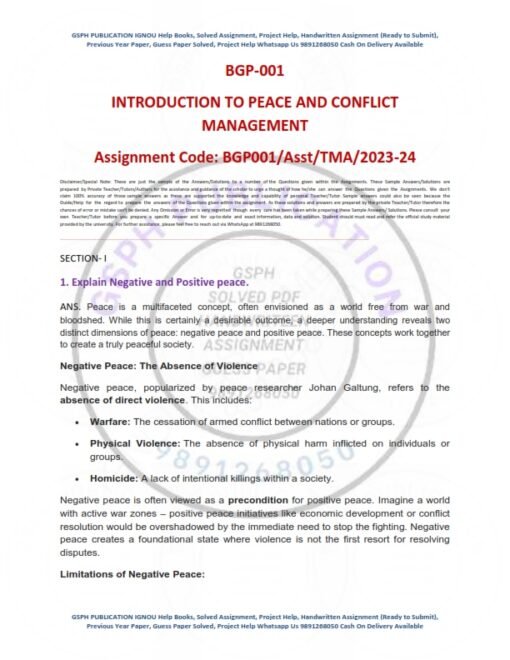 IGNOU CPSCM Solved Assignment 2023-24