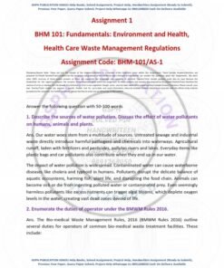 IGNOU BHM-101 Solved Assignment 2024 English Medium