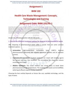 IGNOU BHM-102 Solved Assignment 2024 English Medium