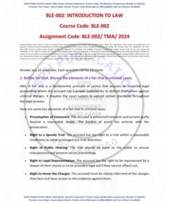 IGNOU BLE-002 Solved Assignment Jan & July 2024 English Medium