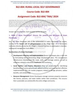 IGNOU BLE-004 Solved Assignment Jan & July 2024 English Medium