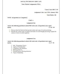 IGNOU BPCC-107 Solved Assignment January 2024 English Medium