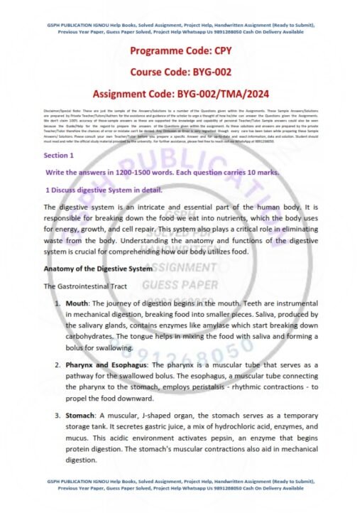 IGNOU BYG-002 Solved Assignment Jan 2024 English Medium
