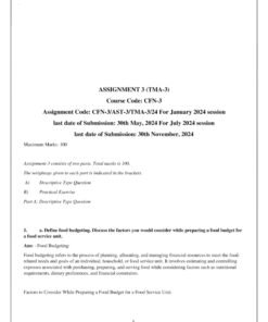 IGNOU CFN-3 Solved Assignment Jan & July 2024 English Medium