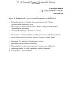 IGNOU CPI-102 Solved Assignment Jan & July 2024 English Medium