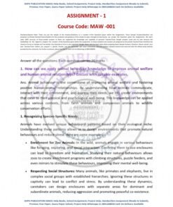 IGNOU MAW-001 Solved Assignment 2023-24 English Medium
