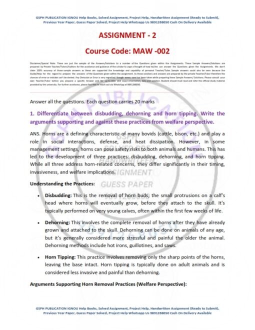 IGNOU MAW-002 Solved Assignment 2023-24 English Medium