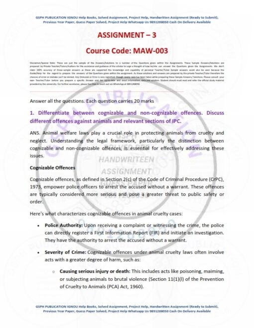 IGNOU MAW-003 Solved Assignment 2023-24 English Medium
