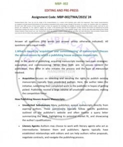 IGNOU MBP- 002 Solved Assignment 2023-24 English Medium
