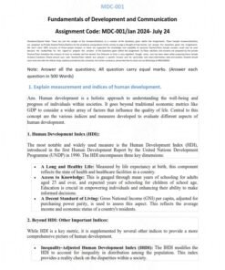 IGNOU MDC-001 Solved Assignment Jan & July 2024 English Medium