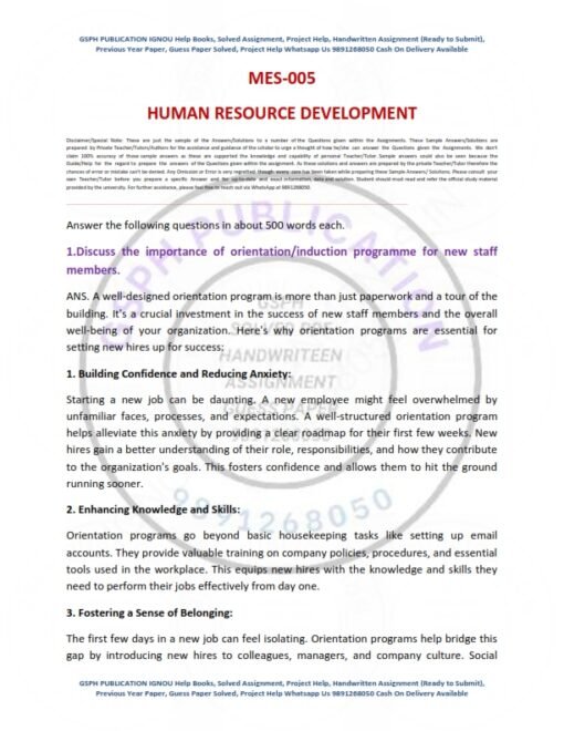 IGNOU MES-005 Solved Assignment Jan & July 2024 English Medium