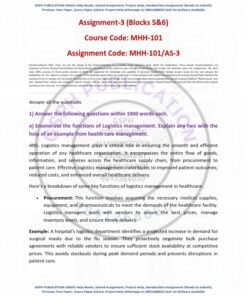 IGNOU MHH-101 AS-3 Solved Assignment 2024 English Medium