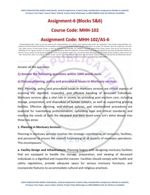 IGNOU MHH-102 AS-6 Solved Assignment 2024 English Medium