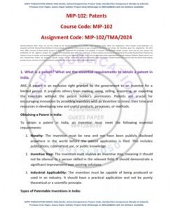 IGNOU MIP-102 Solved Assignment Jan & July 2024 English Medium