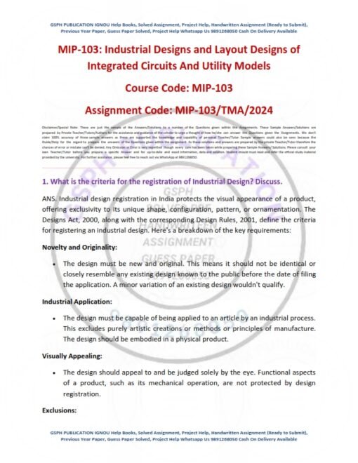 IGNOU MIP-103 Solved Assignment Jan & July 2024 English Medium
