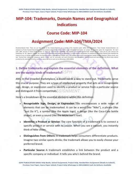 IGNOU MIP-104 Solved Assignment Jan & July 2024 English Medium