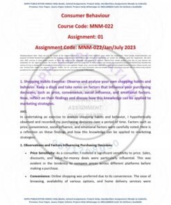IGNOU MNM-022 Solved Assignment Jan & July 2024 English Medium