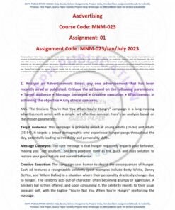 IGNOU MNM-023 Solved Assignment Jan & July 2023 English Medium