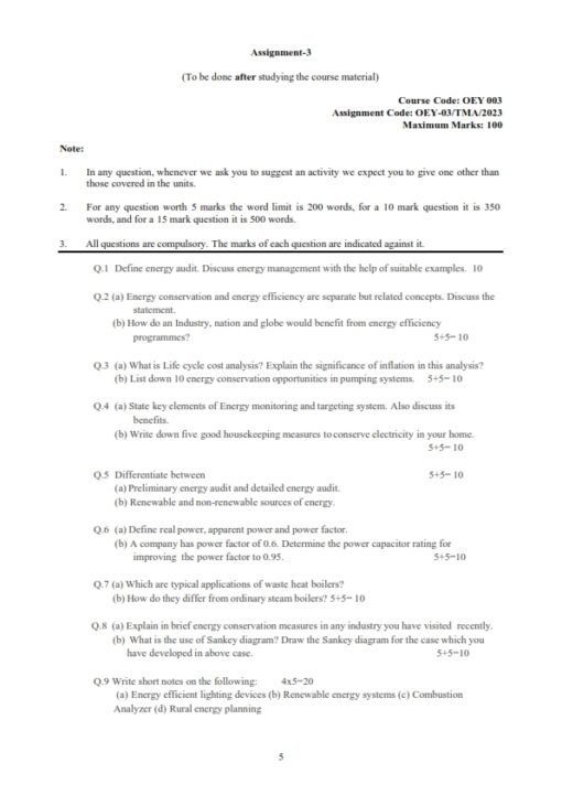 IGNOU OEY-003 Solved Assignment 2023 English Medium