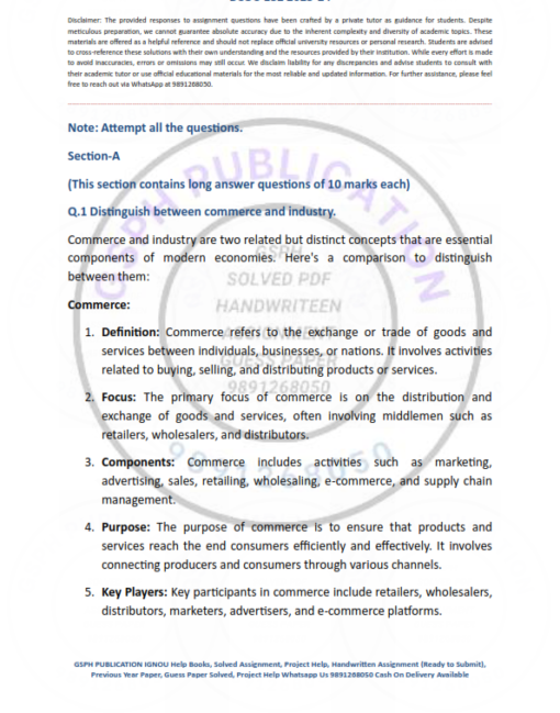 IGNOU BCOC-132 Solved Assignment 2024-25 English Medium