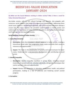 IGNOU BEDSV-101 Solved Assignment January 2024 English Medium