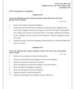 IGNOU BPCS-183 Solved Assignment Jan 2024 English Medium