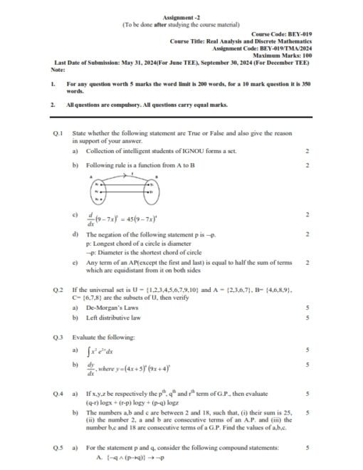 IGNOU BEY-019 Solved Assignment Jan 2024 English Medium