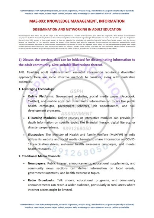 IGNOU MAE-003 Solved Assignment Jan & July 2024 English Medium