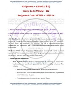 IGNOU MCMM-102 AS-4 Solved Assignment English Medium 2024