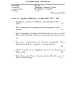 IGNOU MFC-007 Solved Assignment 2024-25 English Medium