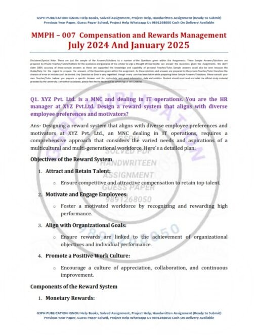 IGNOU MMPH-07 Solved Assignment 2024-25 English Medium