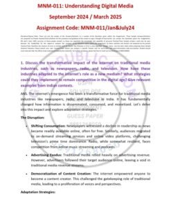 IGNOU MNM-011 Solved Assignment Jan & July 2024 Egnlish Medium