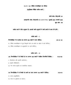 IGNOU BANC-101 Solved Assignment 2024-25 Hindi Medium